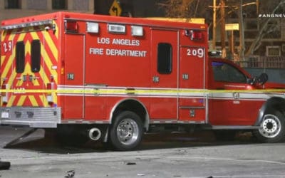 04/08/18 Los Angeles, CA LAFD Ambulance stolen from traffic accident while paramedics treat injured – Stolen Ambulance Crashed. 2nd one this week