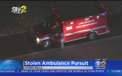 04/03/18 – Los Angeles, CA – Woman Steals LAFD Ambulance From Hospital In Downtown LA – Chase For 38 Miles By LAPD And CHP – Helicopter – Arrested In Chino Hills