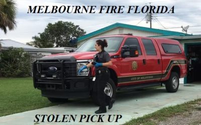 07/19/18 Melbourne, FL – Unknown Suspect Steals Melbourne Fire Pick Up Right In Front Of Fire Station – Abandons It Miles Away At A Home