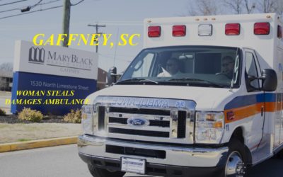 08/11/18 Gaffney, SC – 20 Year Old Woman Steals Ambulance – Damages It – Chased To North Carolina – She Threw The GPS Unit Out The Window