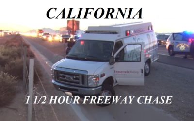 12/16/18 Southern California – Paramedics Transporting A Restrained Patient Fights And Steals Ambulance Leaving Paramedics On The Roadside – 1 1/2 Hour Chase By CHP -Helicopter – Several Sheriff Agencies – Jumps Out Of Moving Ambulance – Captured