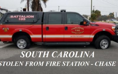 02/17/19 Charleston, SC – Man Steals Battalion Command Vehicle From The Fire Station – Long Police Pursuit – Stop Sticks – Arrested