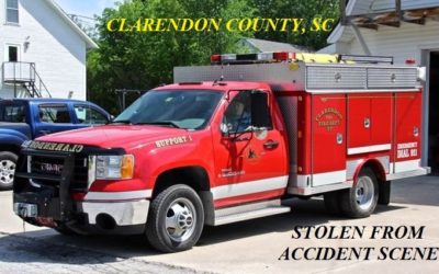 02/5/19 Clarendon County, SC – Man Smashed A Vehicle Into A Tree – Responding Firefighters – Fire Department Pick Up Stolen From Accident Scene – Spiked Tires