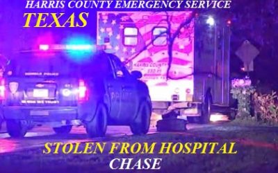 02/21/19 Harris County, TX – Man Taken To Kingwood Hospital – Man Jumps Up And Steals The Harris County Emergency Services District 5 Ambulance That Brought Him To The Hospital – Chase And Spikes As He Is Stopped – Taken Back To Hospital