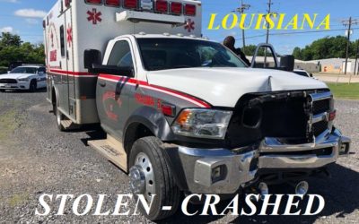 05/5/19 Natchitoches, LA – Man Steals Natchitoches Regional Medical Center Ambulance From The Hospital – Ambulance Crashed Into Concrete Barrier – Man Caught – Says He Needed A Ride Home