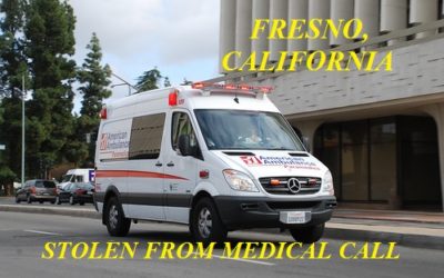 07/8/19 Fresno, CA – Man Steals American Ambulance While On Emergency Medical Call – Police Saw This Man Steal The Ambulance And Followed – Other Police Vehicle Arrived And Assisted In Stopping The Ambulance From The Highway – Arrested