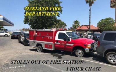 07/8/19 Oakland, CA – Man Steals Oakland Fire Department Truck Right Out Of The Fire Station – One Hour Dangerous Chase With Multiple Agencies – Crashed