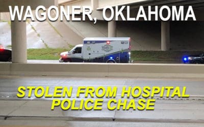 8/30/19 Wagoner County, OK Man steals Wagoner EMS Ambulance From Saint Frances Hospital – Police chase on Highway – Man used Ambulance lights / Sirens for 30 miles – Stop sticks – Captured