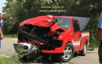 08/09/19 Orange, TX – Man Just Released From Jail – Steals Orange FD Medical Pickup Right Out Of Central Fire Department – Police Spot It – Chase Totaled Truck – Back To Jail