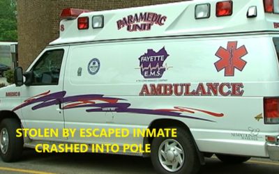 9/23/19 – Morgantown, WV – Fayette County EMS Ambulance Stolen From Hospital In WV – Crashed Into A Star Ambulance – Then Crashes Into A Pole – Captured