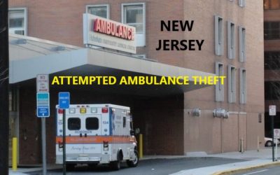 11/12/19 Hoboken, NJ – Man Tries To Steal Ambulance At Hoboken Medical Center – Man Tried Several Times To Put The Ambulance In Gear – Police Entered The Rear Door And Captured Him