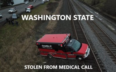 12/27/19 Kelso, WA – Cowlitz Fire/Rescue Medic Unit Stolen From Medical Call – 80 MPH Pursuit – Spike Strips – Captured On Train Tracks