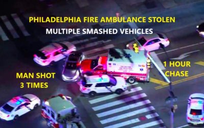 2/29/20 Philadelphia, PA – Man Steals Ambulance – Tried To Run Over Officers – Shot 3 Times – Ambulance Hit  And Injured Officer – Smashed Into Multiple Vehicles – 1 Hour Long Chase