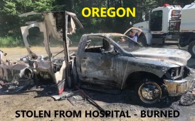 7/27/20 Stayton, OR – Santiam Hospital Ambulance Stolen From Hospital – Found Completely Burned – Destroyed On A Logging Road – $1000 Reward For Information