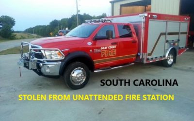 9/4/20 Laurens County, SC – Fire Rescue Truck Stolen From Gray Court Fire Department – Unknown When It Was Taken – Sheriff’s Department Searching For It