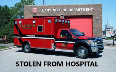 10/26/20 Lansing, MI – Sparrow Hospital Bay – Lansing Fire Department Ambulance Stolen By Man – Traffic Stop – Police Arrested An Unknown 51 Year Old