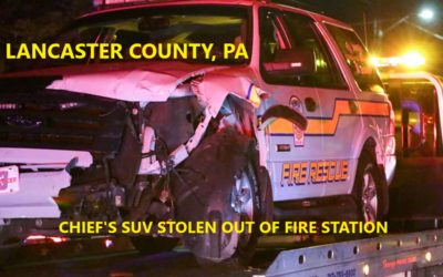 11/10/20 Lancaster, PA – Man Steals Fire Chief’s SUV Out Of Fire Station And Crashed – Admits Walking In Side Door – Stealing – Crash – Smoking Crack