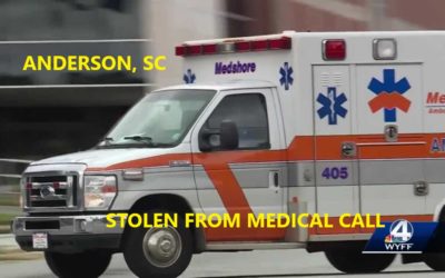 3/26/21 Anderson, SC – Medical Call – Man Steals Medshore Ambulance While EMTs Were Attending A Medical Emergency – Pursuit By Police – Didn’t Stop Until He Got To His Home