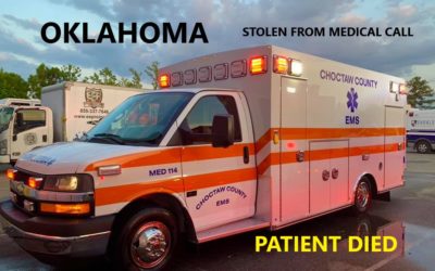3/2/21 Soper, OK – Man Steals Ambulance From Medical Call – Patient Left Behind With The Medics Died – Choctaw County Ambulance Found On Rural Road – Missing IV And Medical Supplies – Man Escaped – Massive Search