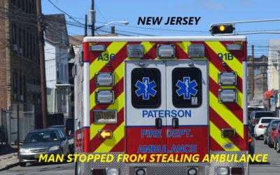 4/29/21 Paterson, NJ – Burglar In Home Was Struck With Machete – Paterson FD Ambulance Called – Man Jumps Out Back Into Driver’s Seat – EMT Shuts Keys Off – Captured