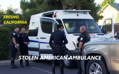 5/2/21 Fresno, CA – American Ambulance Stolen From Paramedics – Helicopter And Ground Police Chase – Captured In Clovis Shopping Center