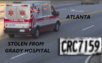 6/16/21 Atlanta, GA – Police Are Searching For A Stolen Falcons Ambulance From The Grady Hospital – The Ambulance Was Dropping Off A Patient – Later Found Abandoned