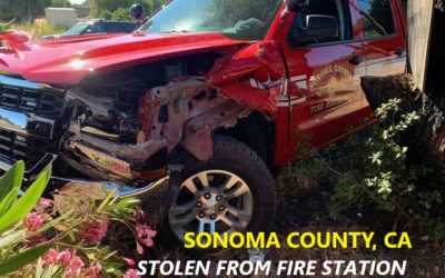 6/7/21 Sonoma County, CA – Homeless Man Steals Deputy Fire Marshall Pick Up From Fire Station – Police Pursuit – Crash – Impaired Driver Was Given Narcan By Police After Signs Of Overdose