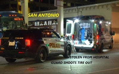 7/22/21 San Antonio, TX – Ambulance Stolen From Hospital – Guard Chases Ambulance – Man Pulls Knife – Guard Fires Shot – Strikes Rear Tire – Police Chase – Captured At Bus Station