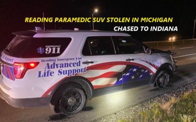 8/1/21 Dekalb County, IN – Reading Advanced Life Support SUV Full Of Narcotics Stolen In Michigan – Chase To Indiana – Tire Deflation Ended Chase On I-69 – Captured