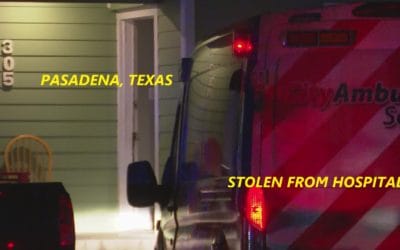 8/24/21 Pasadena, TX – Man Steals City Ambulance Service Ambulance From Bayshore Medical Center – Drives It 4 Miles To His Home – He Jumps Out Window When Police Find Him – Captured