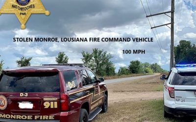 9/26/21 Monroe, LA – Man Steals Monroe Fire Department Command SUV – 100 MPH – Captured – Breaks Out Windows Of Patrol Car – Jail
