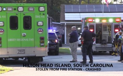10/1/21 Hilton Head Island, SC – Man Steals Ambulance From Fire Station – Drives Behind Publix And Hits A Building – Man Was Wearing Fire Gear – Arrested
