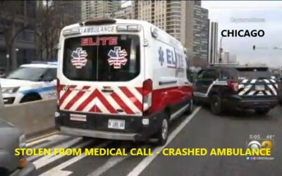 12/1/21 Chicago, IL – Elite Private Ambulance Stolen From Medical Call – Crashed Into Civilian Chevy Suburban On Lake Shore Drive – Captured