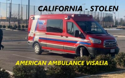1/26/22 Visalia, CA – Man Jumps Into Running Ambulance That Is Unoccupied – Drives Away – Police Capture Him – Arrested Away
