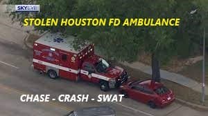 4/21/22 Houston, TX – Man Under Arrest Escaped Hospital – Steals Houston FD Ambulance – Chase – Crash – Barricaded In House – SWAT Got Him