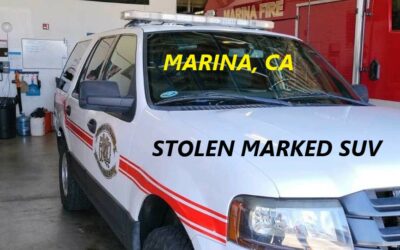 4/10/22 Marina, CA – Fire Chief Witnessed Traffic Accident – Man Walked Up To Him In His Marked Ford SUV – Pulled Him Out And Fought With Him – Steals Unit – Found The Next Day Abandoned