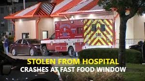8/2/22 Houston, TX – Man Steals Houston FD Ambulance From West Houston Medical Center – Drives To Hamburger Whataburger – Crashes Head On Into Car At Drive Thru