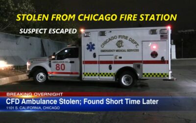 10/19/22 Chicago, IL – Unknown Steals Chicago FD Ambulance From Station – Found 3 Miles Away – Suspect Escaped – Minor Damage