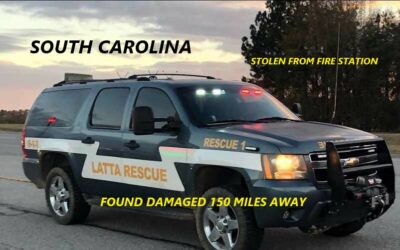 11/29/22 Latta, SC – Man Breaks Into Fire Station – Steals Rescue 1 – He Is Found 8 Hours Later 150 Miles Away In NC Unable To Pay For Gas – Damaged Vehicle And Equipment