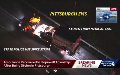 12/9/22 Pittsburgh, PA – Man Steals Pittsburgh EMS Ambulance While Paramedics Were Treating Patient – 20 Miles Away – State Police Used Spike Strips – Captured