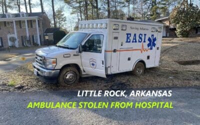2/12/23 Little Rock, AR – Emergency Ambulance Services Had Ambulance Stolen From Pine Bluff Hospital – Ambulance Found By Police – Long chase – Captured