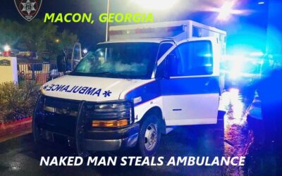 2/10/23 Macon, GA – Naked Man On Drugs Steals Ambulance At A Home From Owner – Deputies Found Him Doing Burnouts With No Lights On – Very Dangerous – Arrested