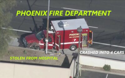 4/11/23 Phoenix, AZ – Fire Department Ambulance Stolen From Lincoln Medical Center – Woman That Stole The Ambulance Crashed Into 4 Cars – Injuries – Totals Ambulance – Arrested