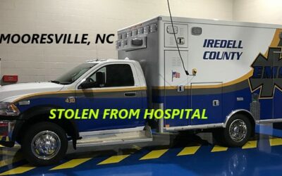 10/9/23 Mooresville, NC – Ambulance Stolen Outside Iredell Memorial Hospital – Reckless Driving With Sirens On – Suspect Stopped And Arrested