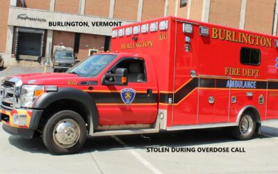 11/10/23 Burlington, VT – Response To A Reported Overdose – Patient Who Had Overdosed Steals The Ambulance – Crashes Into Parked Car – Ambulance Found Still In Drive