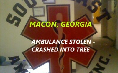 1/30/24 Macon, GA – Woman Steals Ambulance – Crashes Into Tree – Hits EMT With Steel Rod – Detained – Meth And Cocaine In Her System
