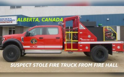 3/1/24 Alberta, CAN – Suspect Charged With Breaking And Entering At Islay Fire Hall Then Stealing Fire Truck – Suspect Was Found In A Stolen Motorhome