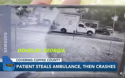 3/21/24 Douglas, GA – Coffee Regional Medical Center Patient Steals Ambulance – Jumps Out – Crashes The Ambulance Through A Fence – Patient Charged