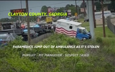 4/17/24 Clayton County, GA – Suspect Stole Amerimed Ambulance From Hospital With Paramedics In The Back – The Medics Were Able To Jump Out – Pursuit – PIT Maneuver – Suspect Tried To Run Away – Tased