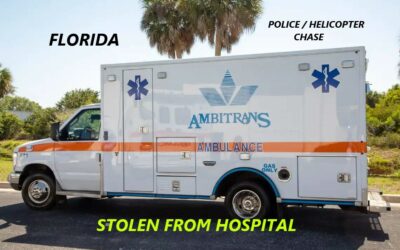 6/21/24 Lee County, FL – Woman Steals Ambulance From Hospital – Police Chase – Almost Flipped Ambulance Over – Helicopter Chase – Captured